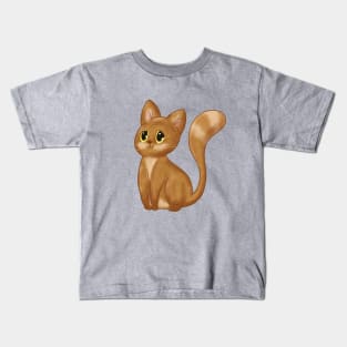 The Happy Adorable Cat Illustration Kids T-Shirt